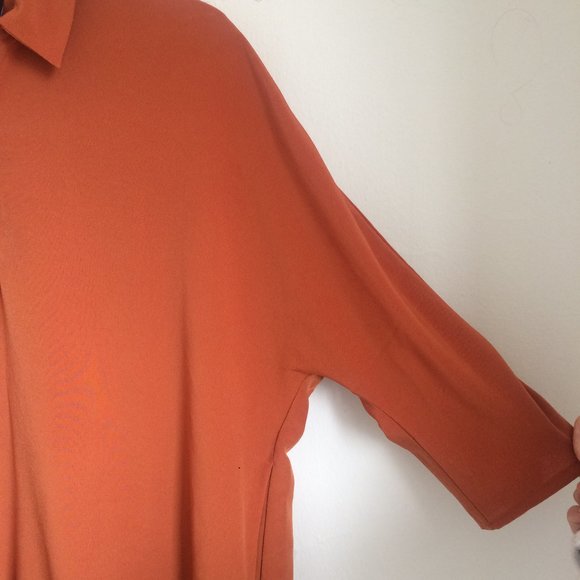 Monki Orange Zip Shirt Dress - Picture 7 of 11
